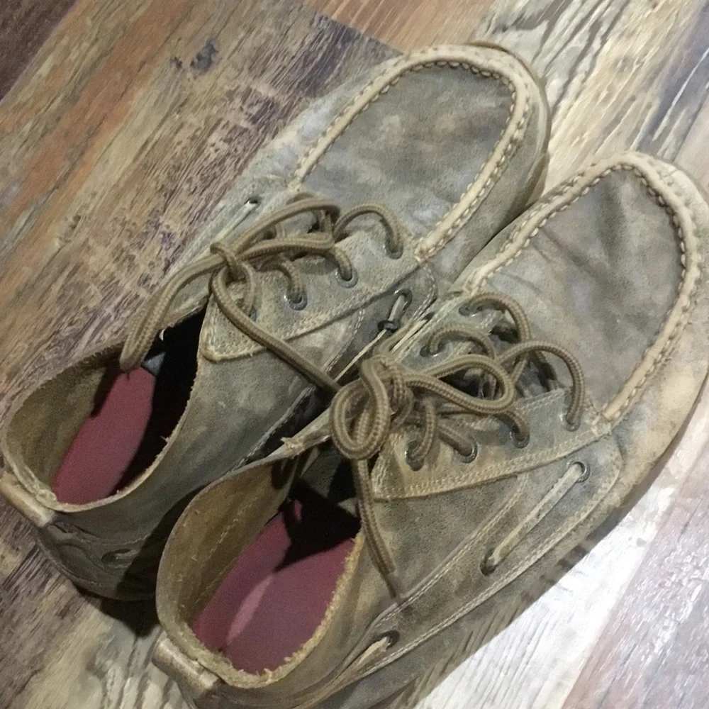 Twisted X Men's Brown Suede Boat Shoes with Lace-Up Detail